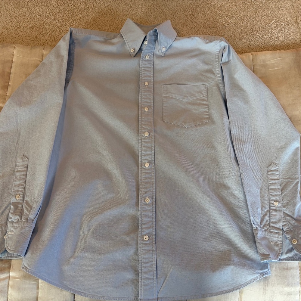 Spier & Mackay Oxford Cloth Button Down Shirt Mens Blue 15.5 X 34